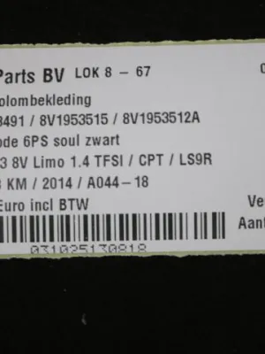Stuurkolombekleding Audi A3 8V 8V1953491
