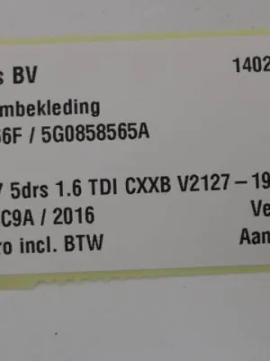 Stuurkolombekleding VW Golf 7 5G0858566F