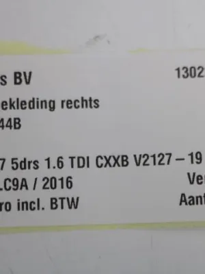 B-stijl bekleding rechts VW Golf 7 5G4867244B