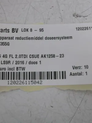 Regelappa. reductiemid. doseersysteem Audi A6 4G 4G0907355G