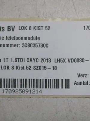 Smartphone telefoonmodule VW Touran 1T 3C8035730C