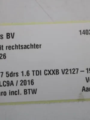 Portierruit rechtsachter VW Golf 7 5G6845026