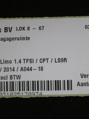 Afdekking bagageruimte Audi A3 8V 8V5863475
