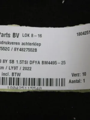 Set gasdrukveren achterklep Audi A3 8Y Sportback 8Y4827552C