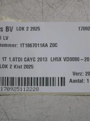 Deurpaneel LV VW Touran 1T Z0C 1T1867011AA