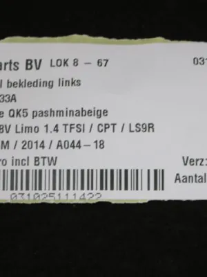 A-stijl bekleding links Audi A3 8V 8V5867233A