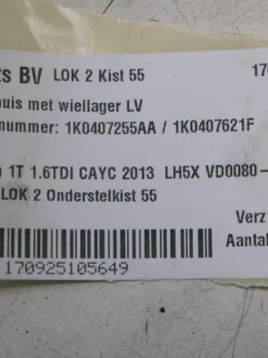 Wiellagerhuis met wiellager LV VW Touran 1T 1K0407255AA