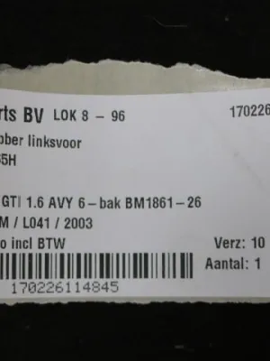 Portierrubber linksvoor VW Lupo GTI 6X3867365H