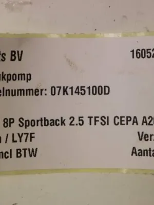 Onderdrukpomp Audi RS3 8P Sportback 2.5TFSI CEPA