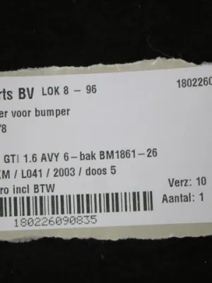 Hefcilinder voor bumper VW Lupo GTI 6E0955978