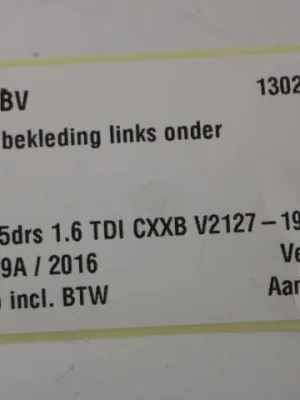 Dashboard bekleding links onder VW Golf 7 5G1858365