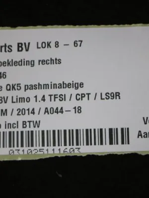 D-stijl bekleding rechts Audi A3 8V 8V5867246