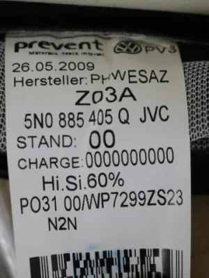 Zitting bekleding LA VW Tiguan 5N JVC 5N0885405Q