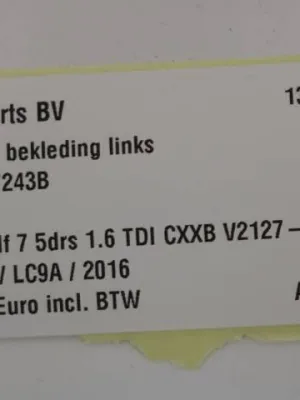B-stijl bekleding links VW Golf 7 5G4867243B