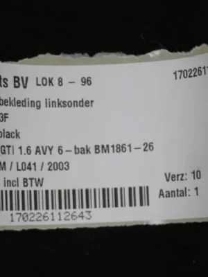 A-stijl bekleding linksonder VW Lupo GTI 6X1863483F