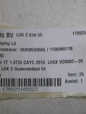 Wielophanging LA VW Touran 1T 1K0505435AE