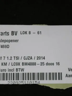 Achterklepopener VW Golf 7 5G9827469D