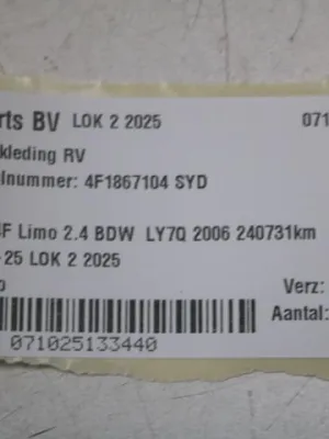 Portierbekleding RV Audi A6 4F Limo 4F1867104